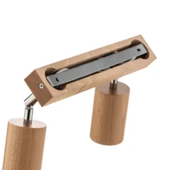 Deckenstrahler Cre aus Holz, zweiflammig