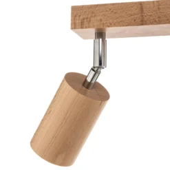 Deckenstrahler Cre aus Holz, zweiflammig