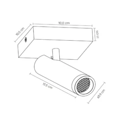 Deckenstrahler Grado, Länge 10 cm, schwarz, Metall