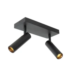 Deckenstrahler Grado, Länge 25 cm, schwarz, Metall, 2-flg.