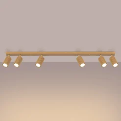 Deckenstrahler Karbon, goldfarben, Länge 117 cm, Alu, 6-flg.