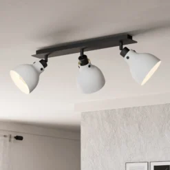 Deckenstrahler Matlock, Länge 74 cm, grau/schwarz, 3-flg.