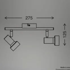 Deckenstrahler Tapp, weiß, Länge 28 cm, 2-flg., Metall, GU10