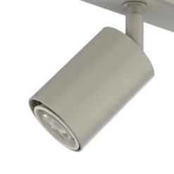 Deckenstrahler Zoom, 5-flammig, grau-beige, Stahl, GU10