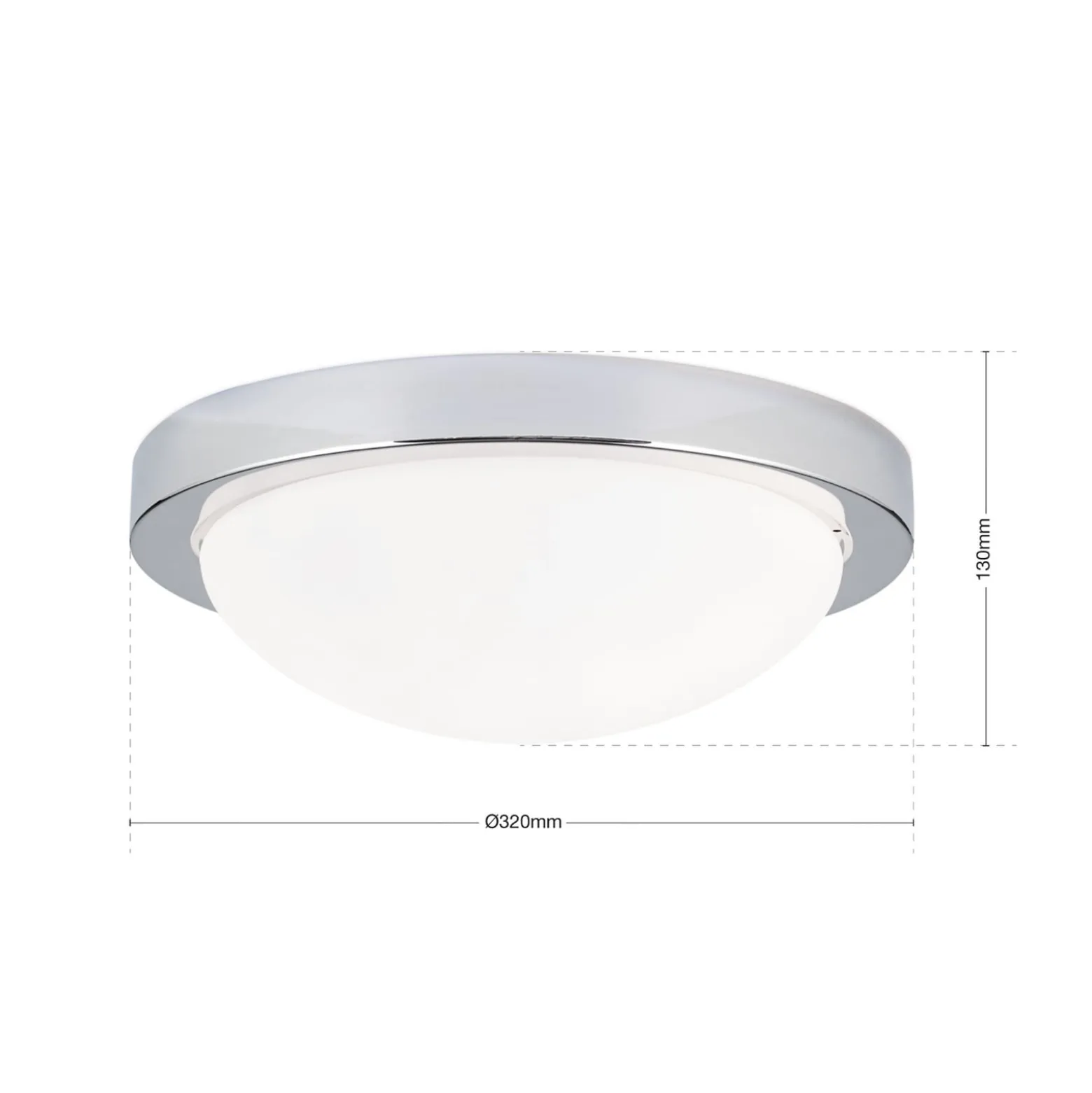 Dezente Deckenleuchte MINEA 32 cm, chrom