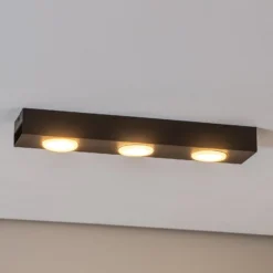 Downlight Ian in Schwarz, dreiflammig