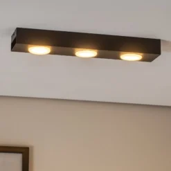 Downlight Ian in Schwarz, dreiflammig