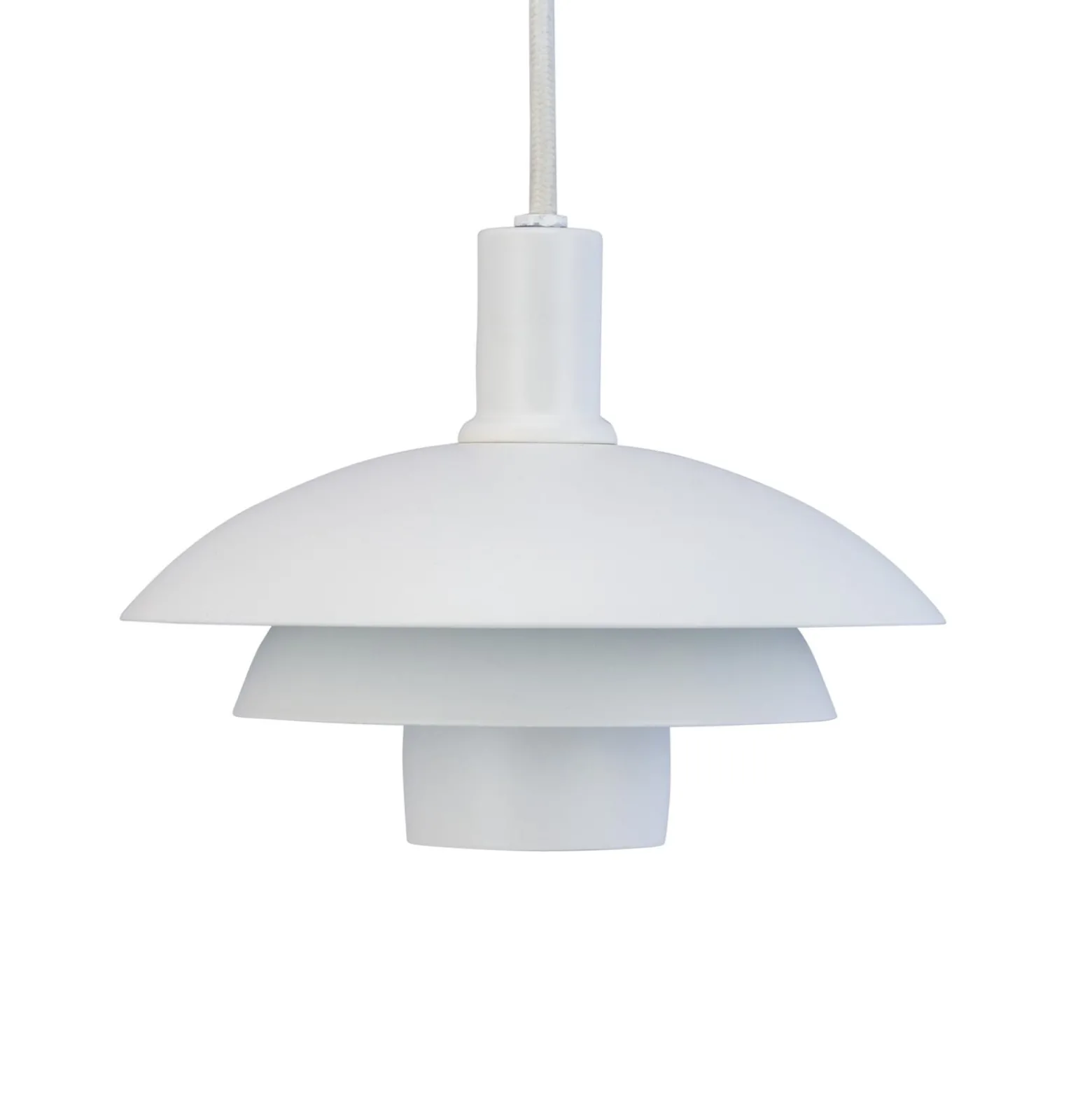 Dyberg Larsen Hängelampe Morph, weiß, Höhe 32 cm, Metall