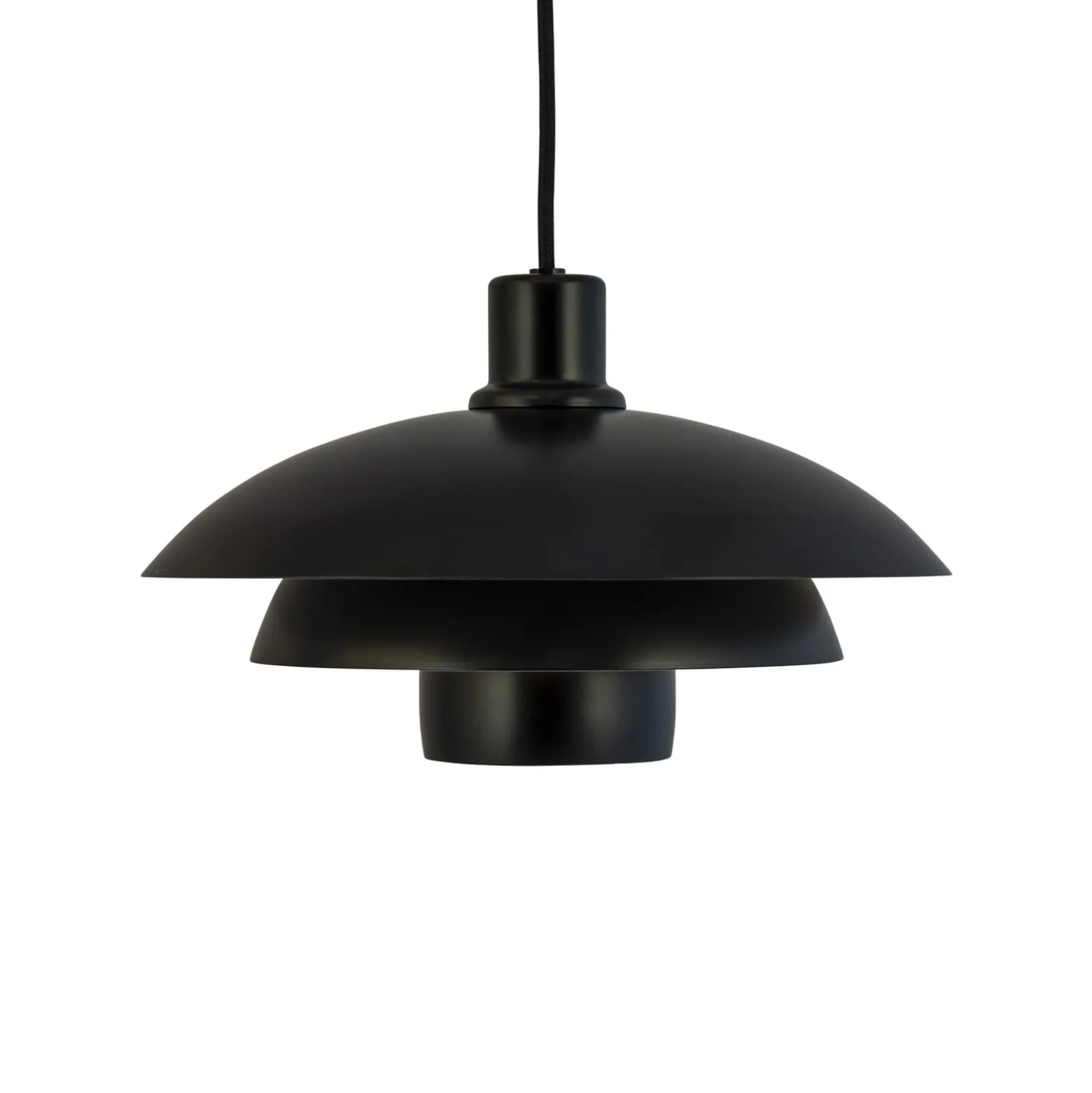Dyberg Larsen Hängelampe Morph, schwarz, Ø 30 cm, Metall