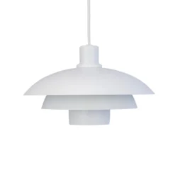 Dyberg Larsen Hängelampe Morph, weiß, Ø 30 cm, Metall