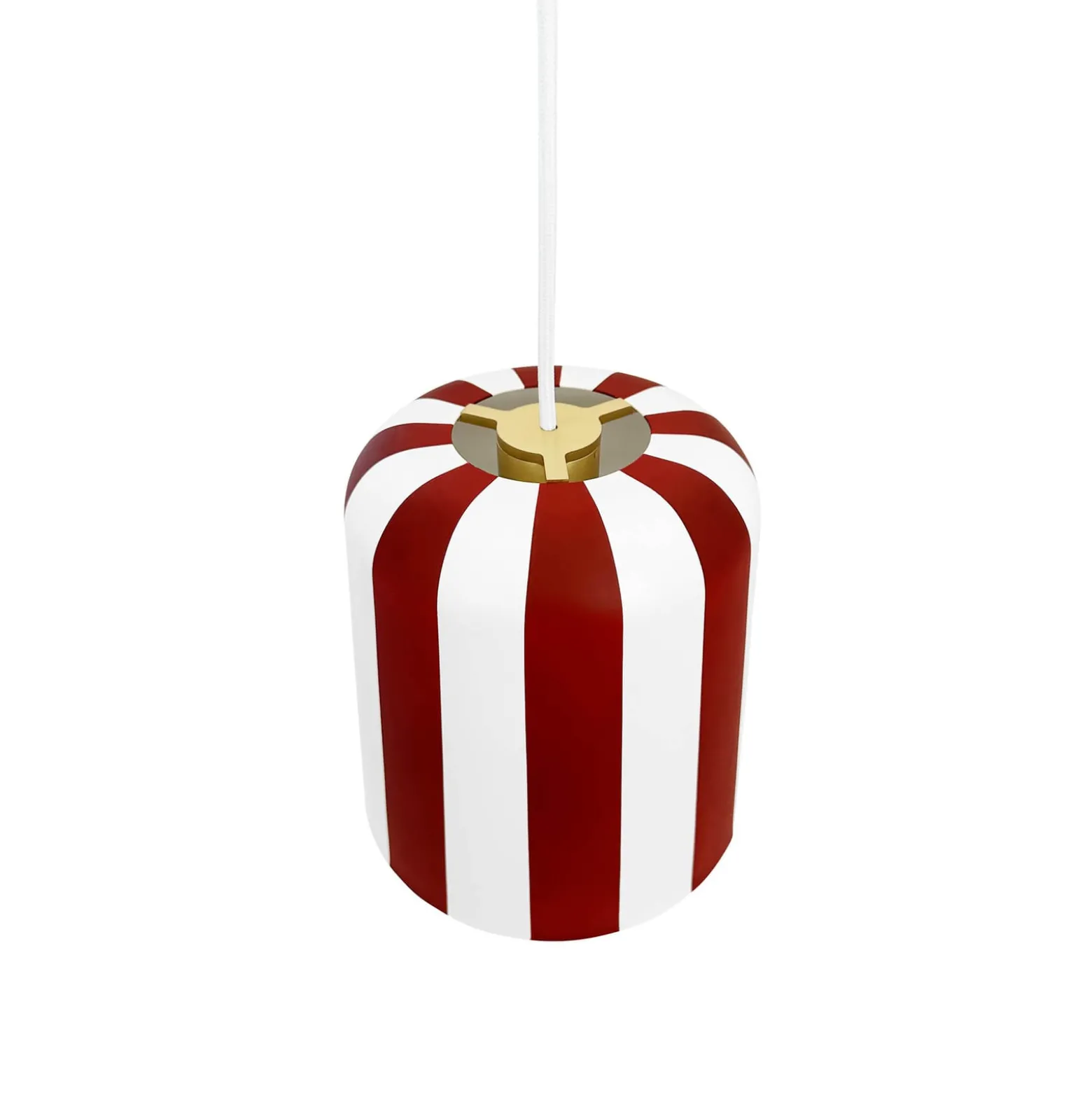 Dyberg Larsen Pendellampe Gry, dunkelrot/weiß, Ø 20 cm