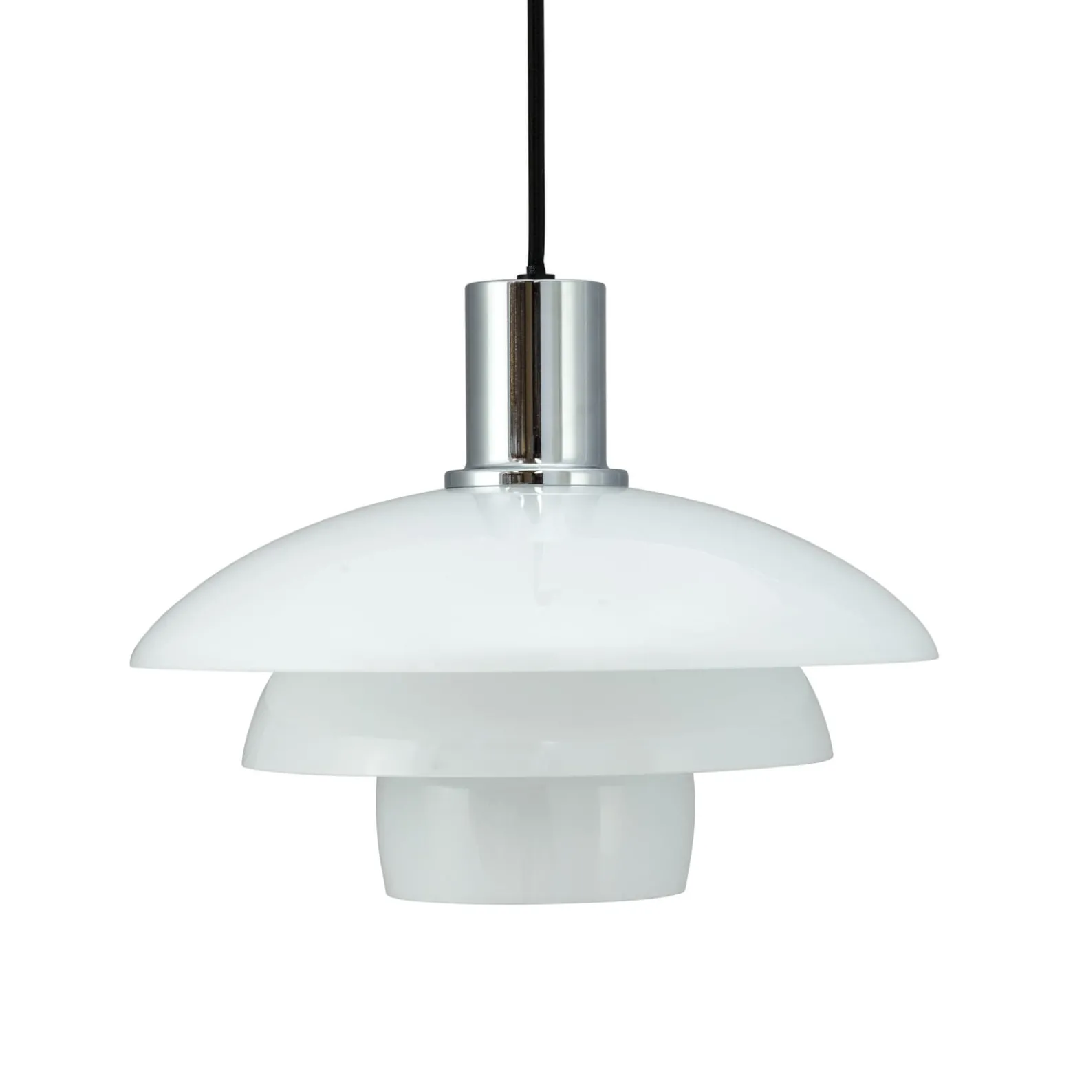 Dyberg Larsen Pendellampe Morph, opal, Ø 28 cm, Glas