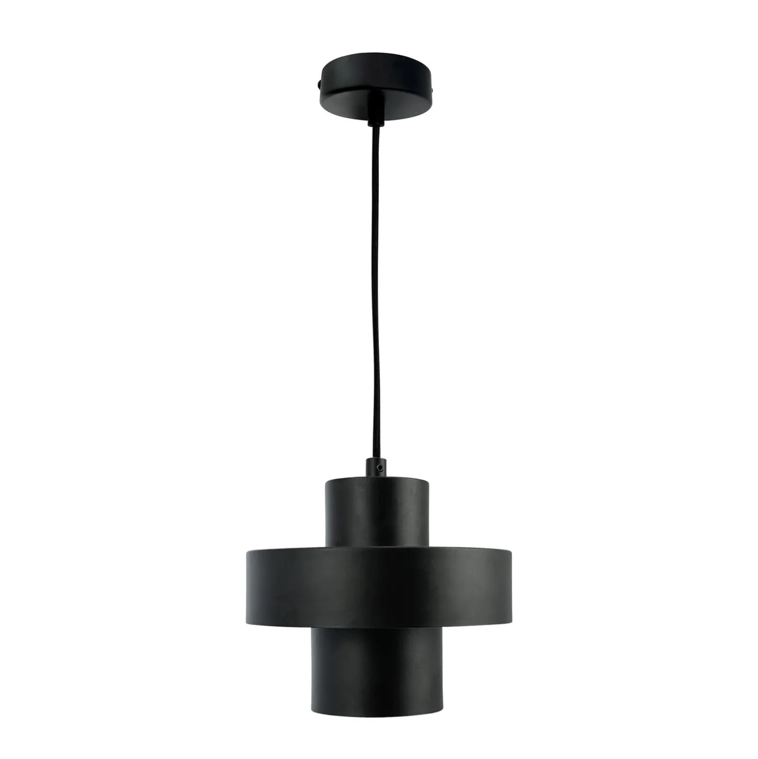 Dyberg Larsen Pendellampe Stoke, schwarz, Ø 20 cm, Metall
