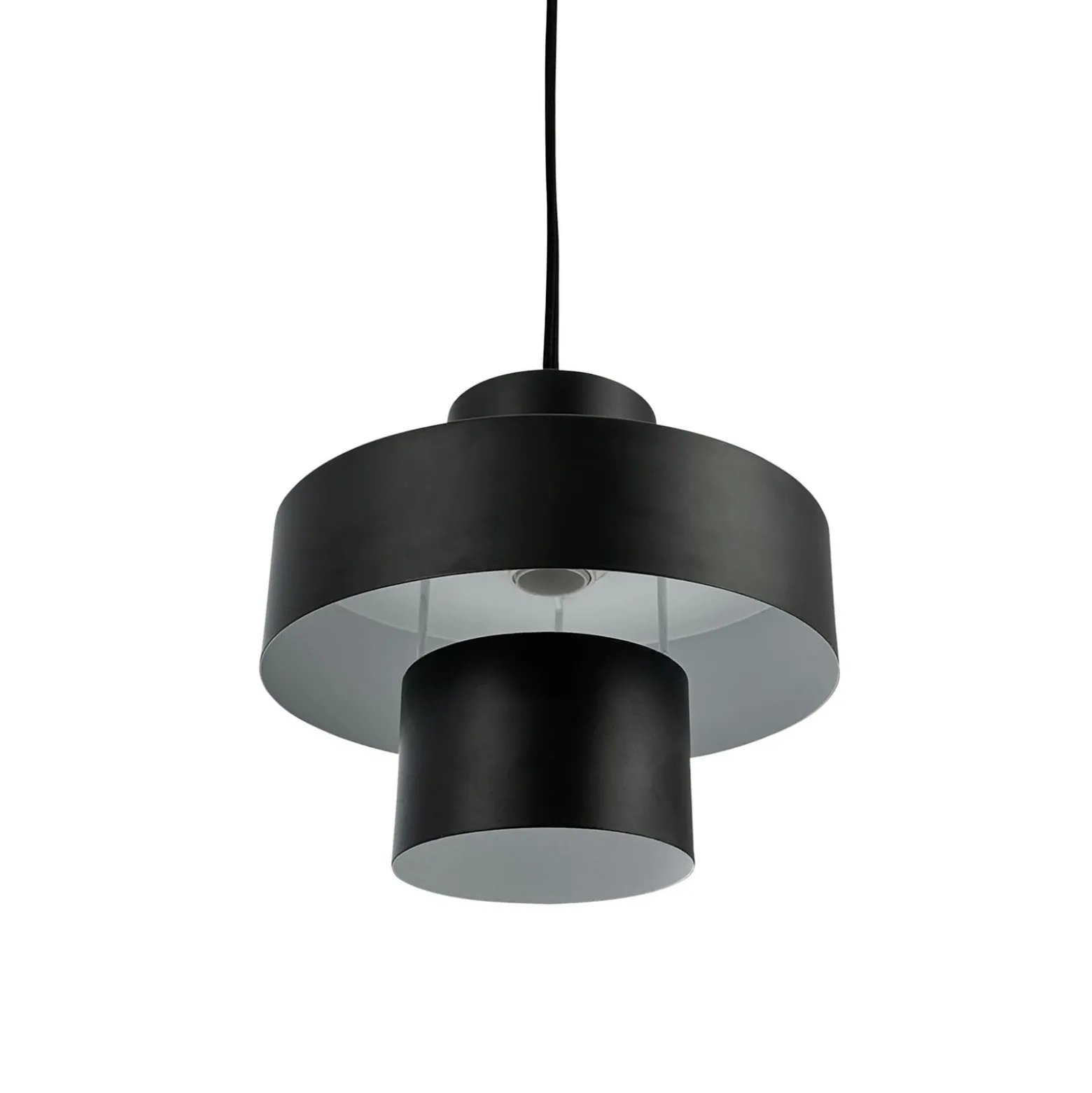 Dyberg Larsen Pendellampe Stoke, schwarz, Ø 20 cm, Metall