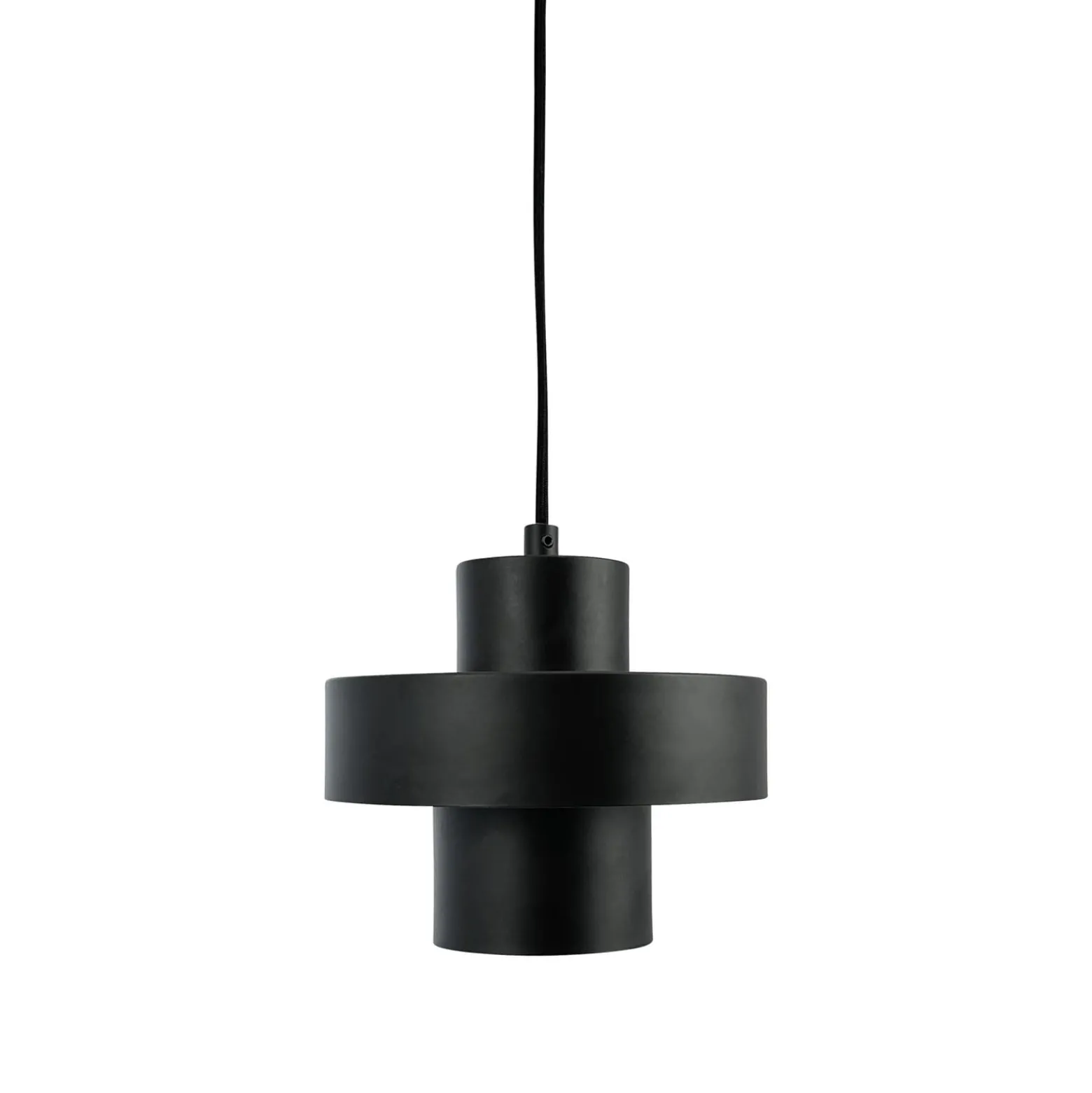 Dyberg Larsen Pendellampe Stoke, schwarz, Ø 20 cm, Metall