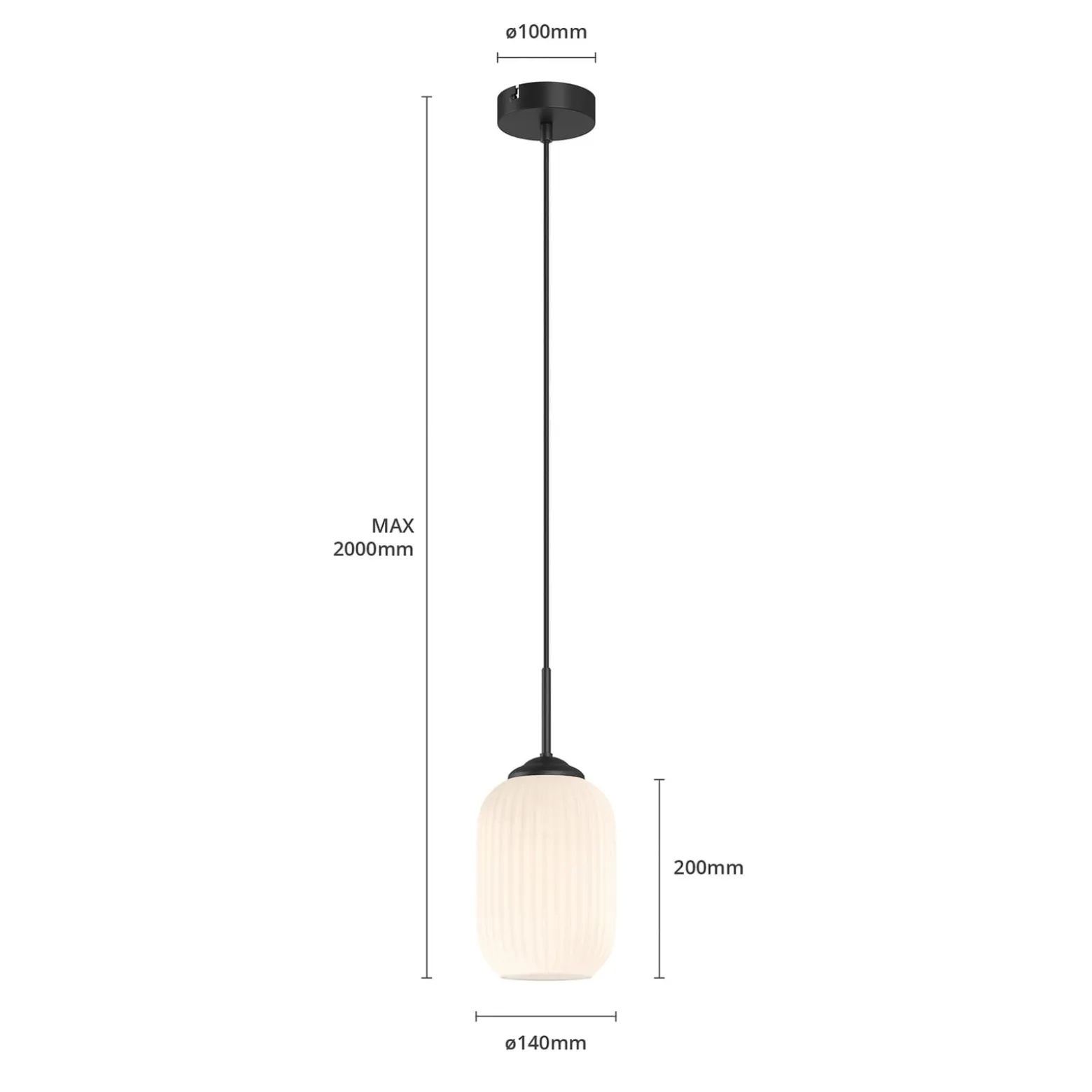 Dyberg Larsen Riflet Pendellampe aus Glas, Ø 14 cm