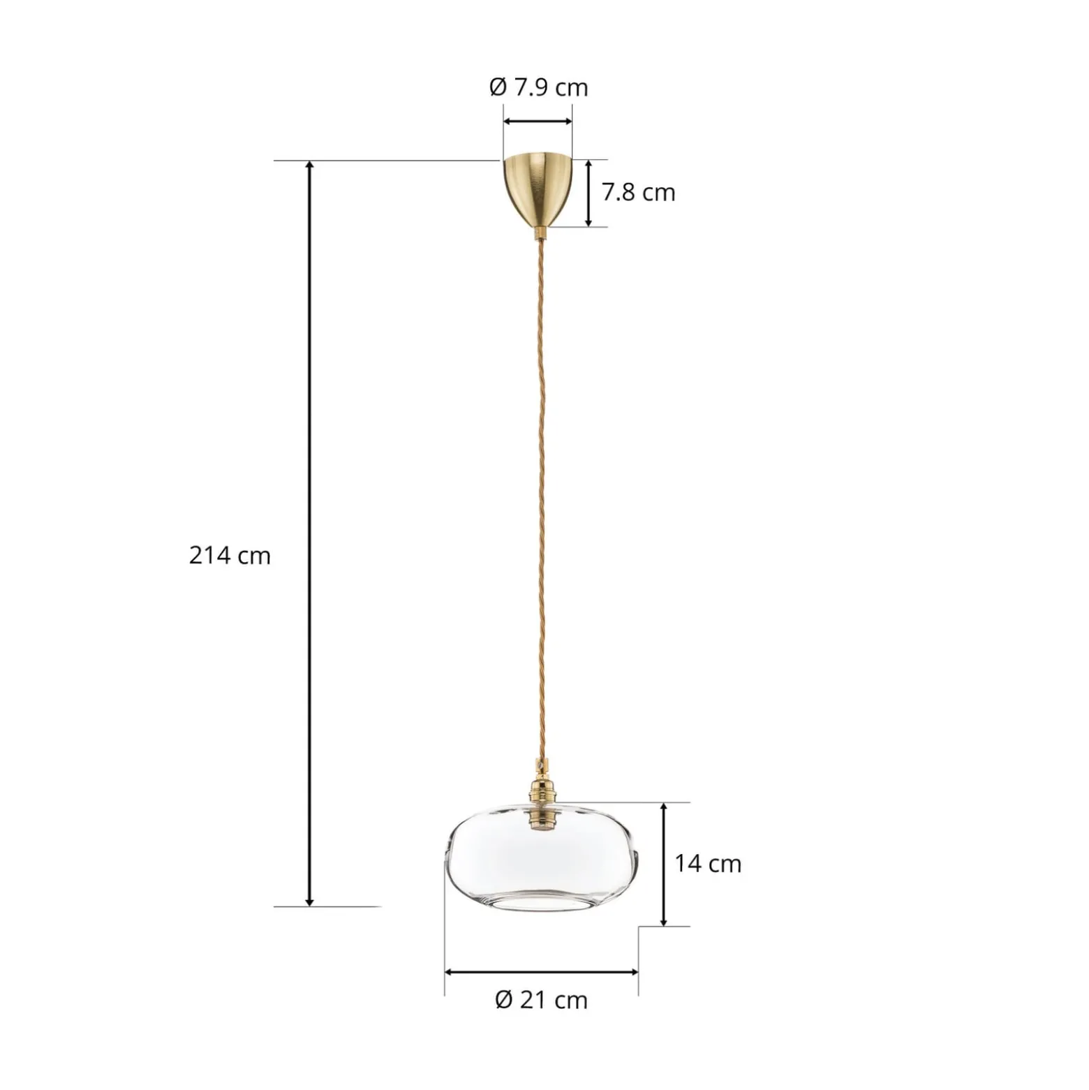 EBB & FLOW Horizon Glas-Pendelleuchte klar Ø 21 cm