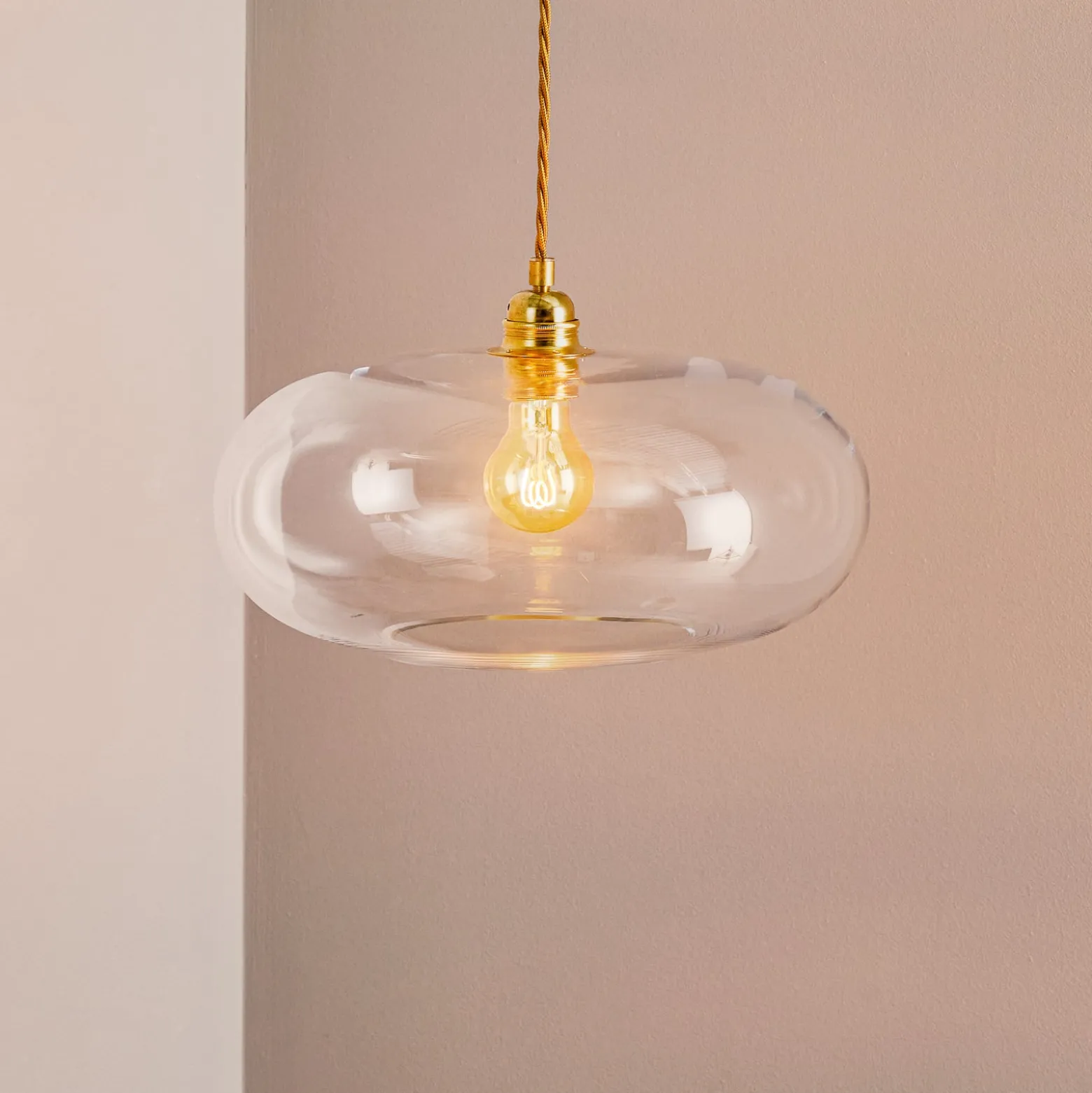 EBB & FLOW Horizon Glas-Pendelleuchte klar Ø 36 cm