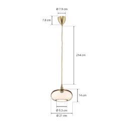 EBB & FLOW Horizon Hängelampe gold rauch Ø 21cm