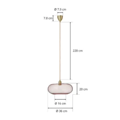 EBB & FLOW Horizon Hängelampe rosé-gold Ø 36 cm