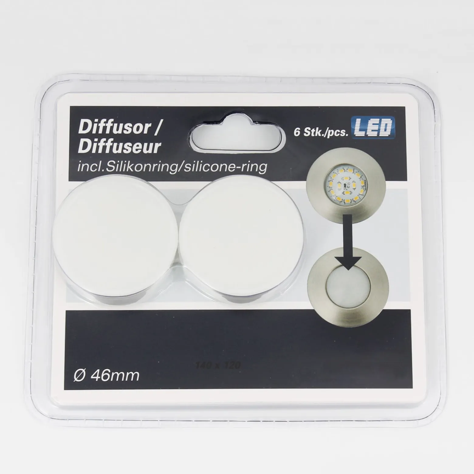 Effizienter LED-Einbaustrahler Nikas IP44 chrom