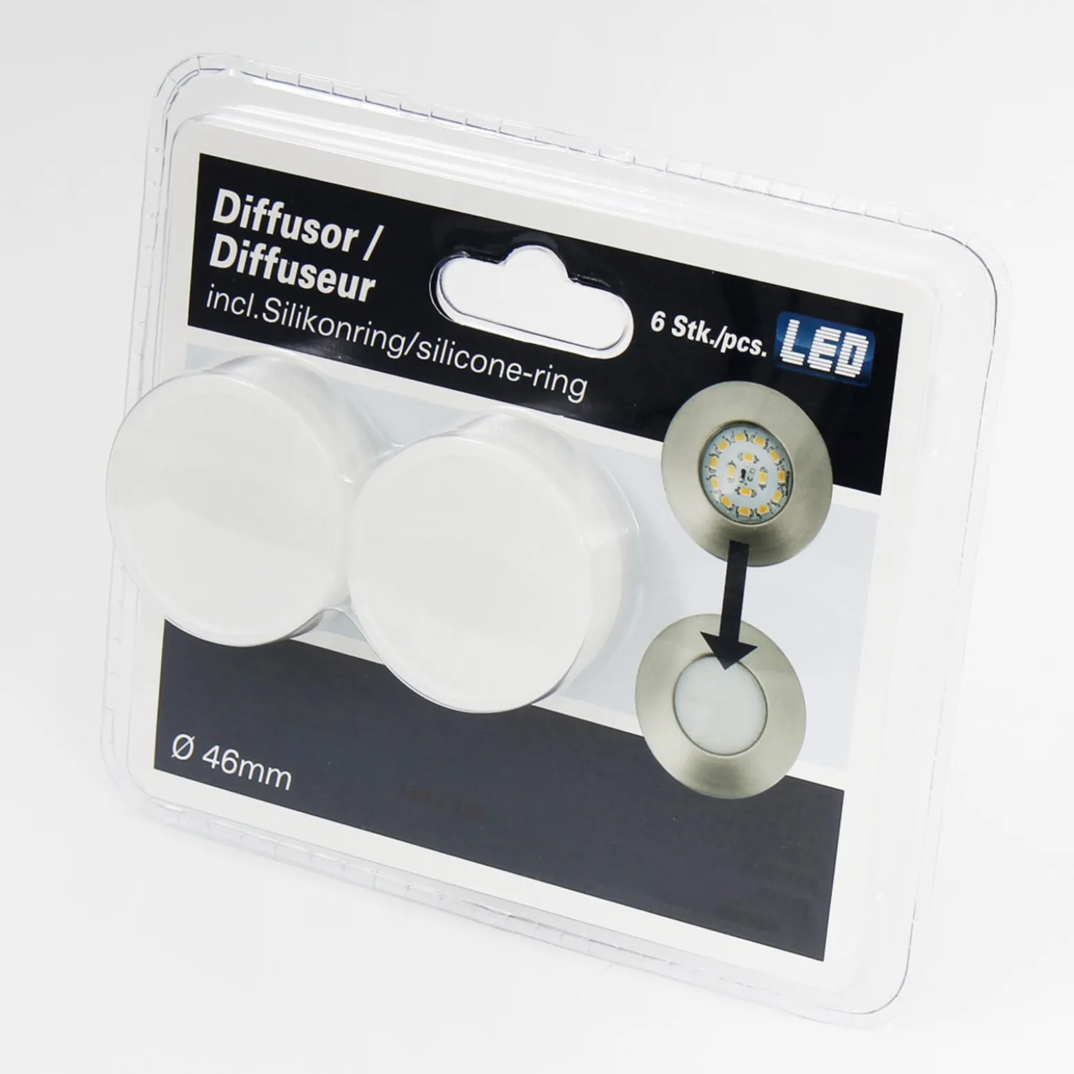 Effizienter LED-Einbaustrahler Nikas IP44 chrom