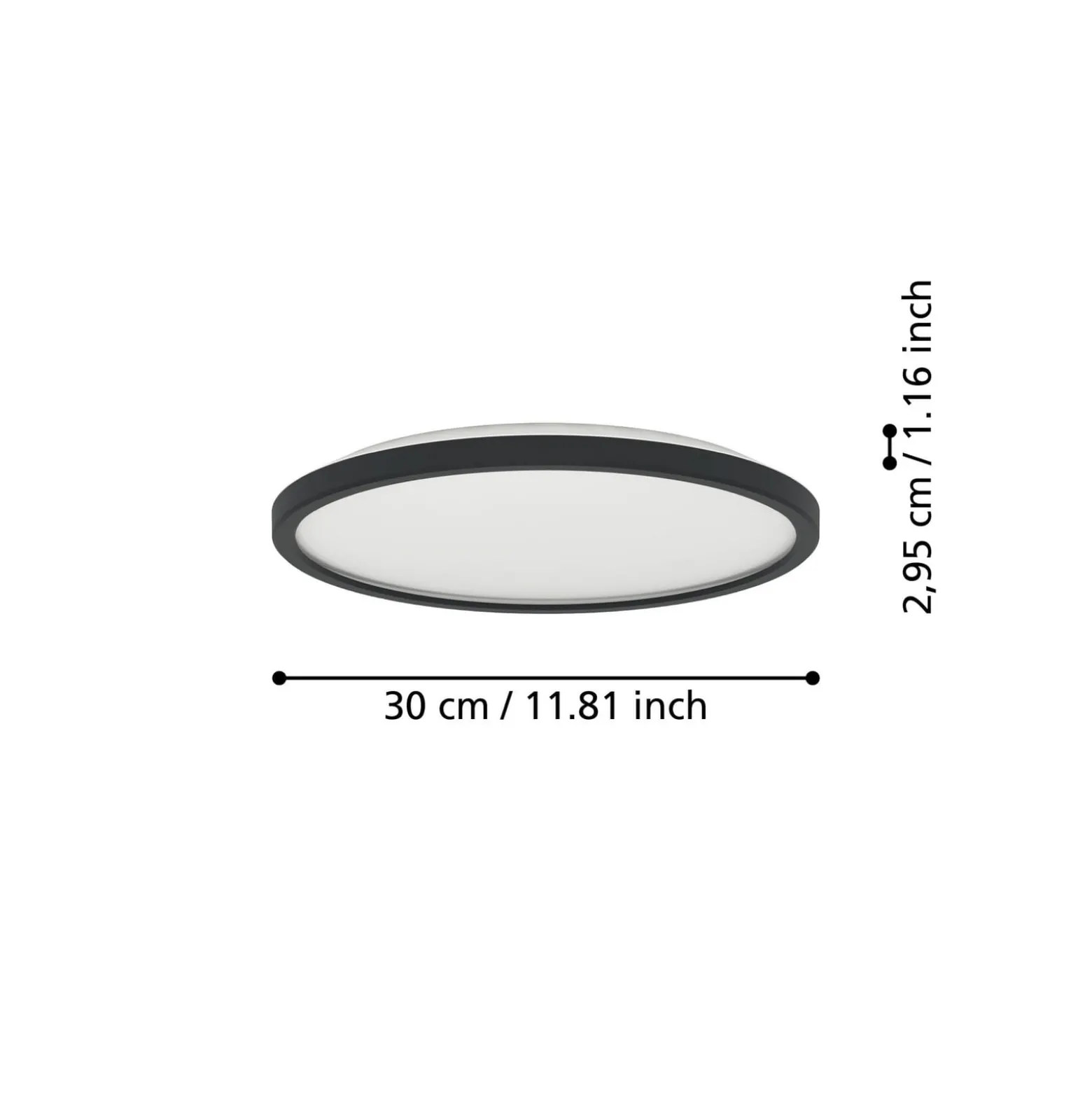 EGLO connect LED-Deckenlampe Rovito-Z, schwarz, Ø 30 cm
