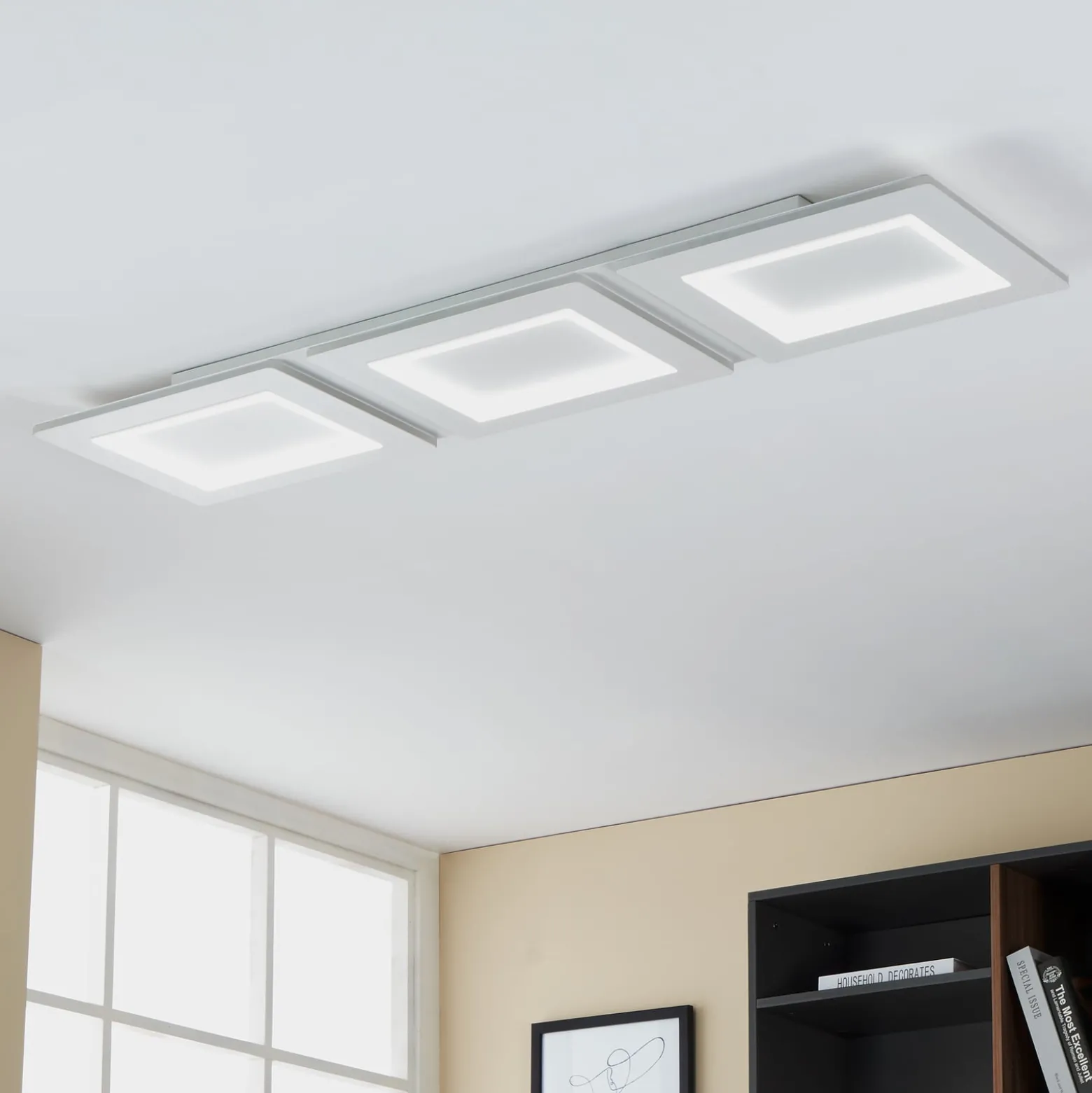 EGLO connect LED-Deckenlampe Padrogiano-Z 3-fl., 120 x 30 cm