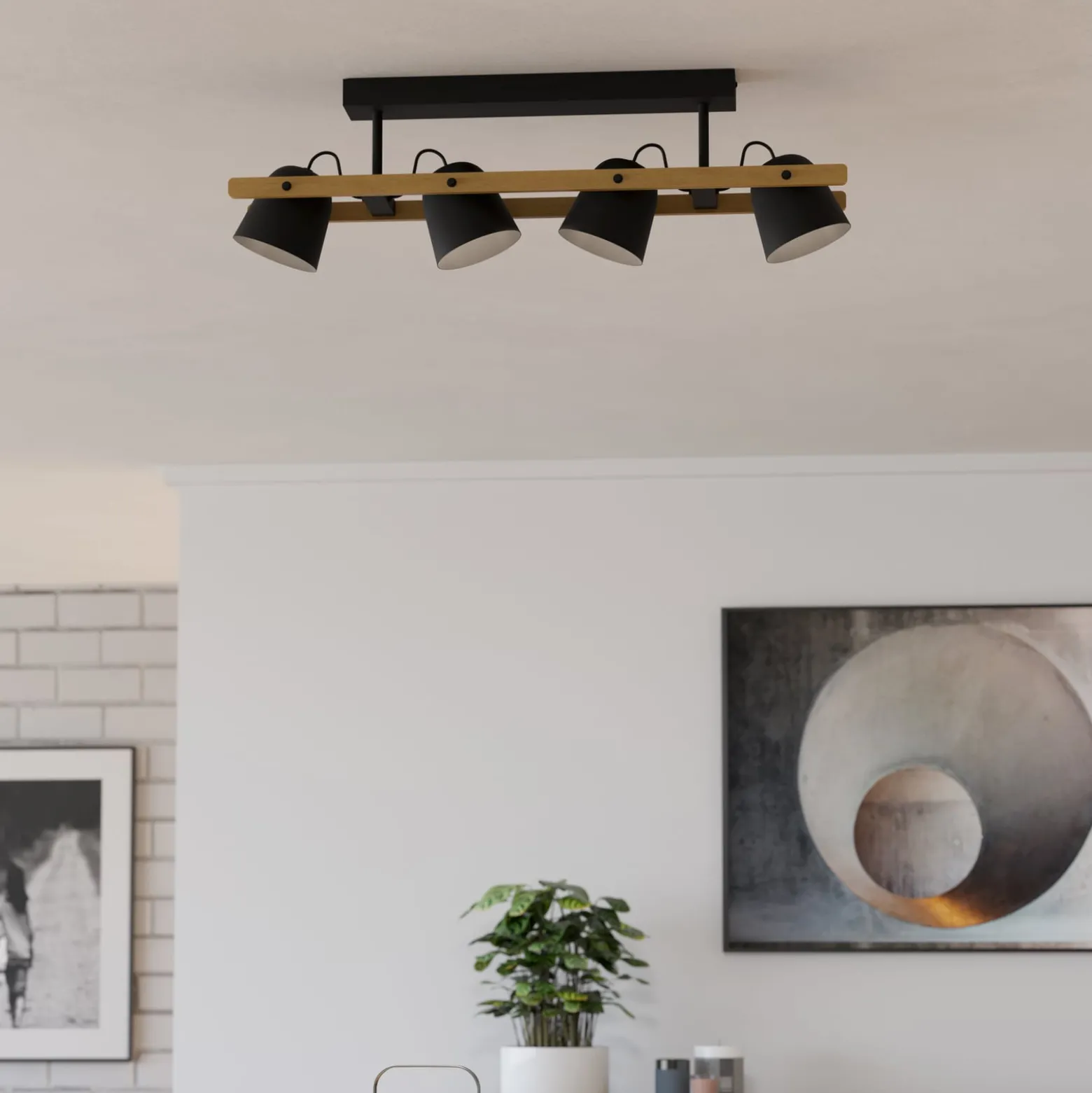 EGLO connect LED-Deckenleuchte Hornwood-Z, 4-fl., schwarz