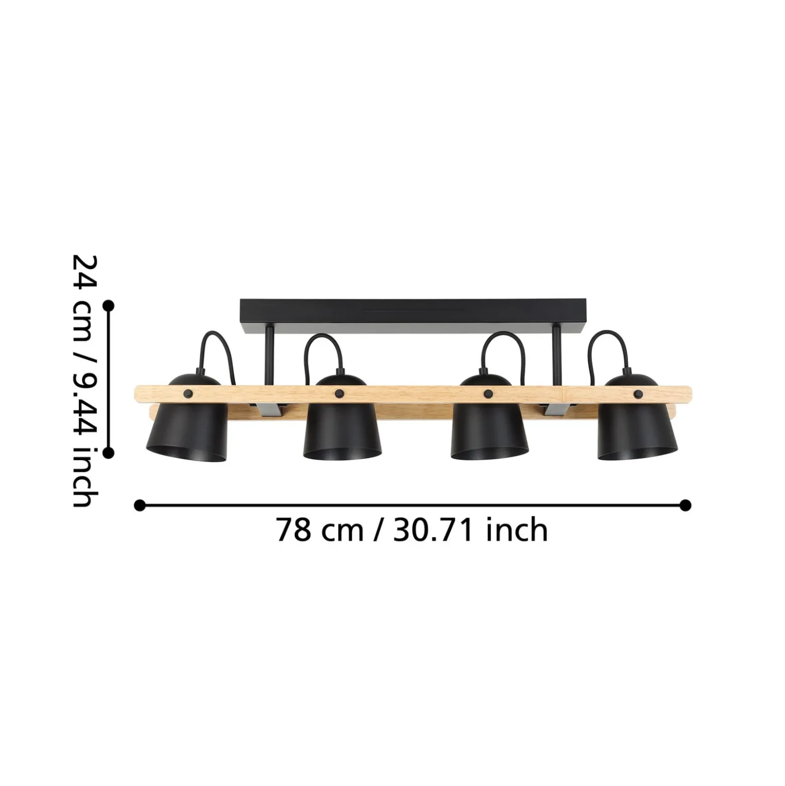 EGLO connect LED-Deckenleuchte Hornwood-Z, 4-fl., schwarz