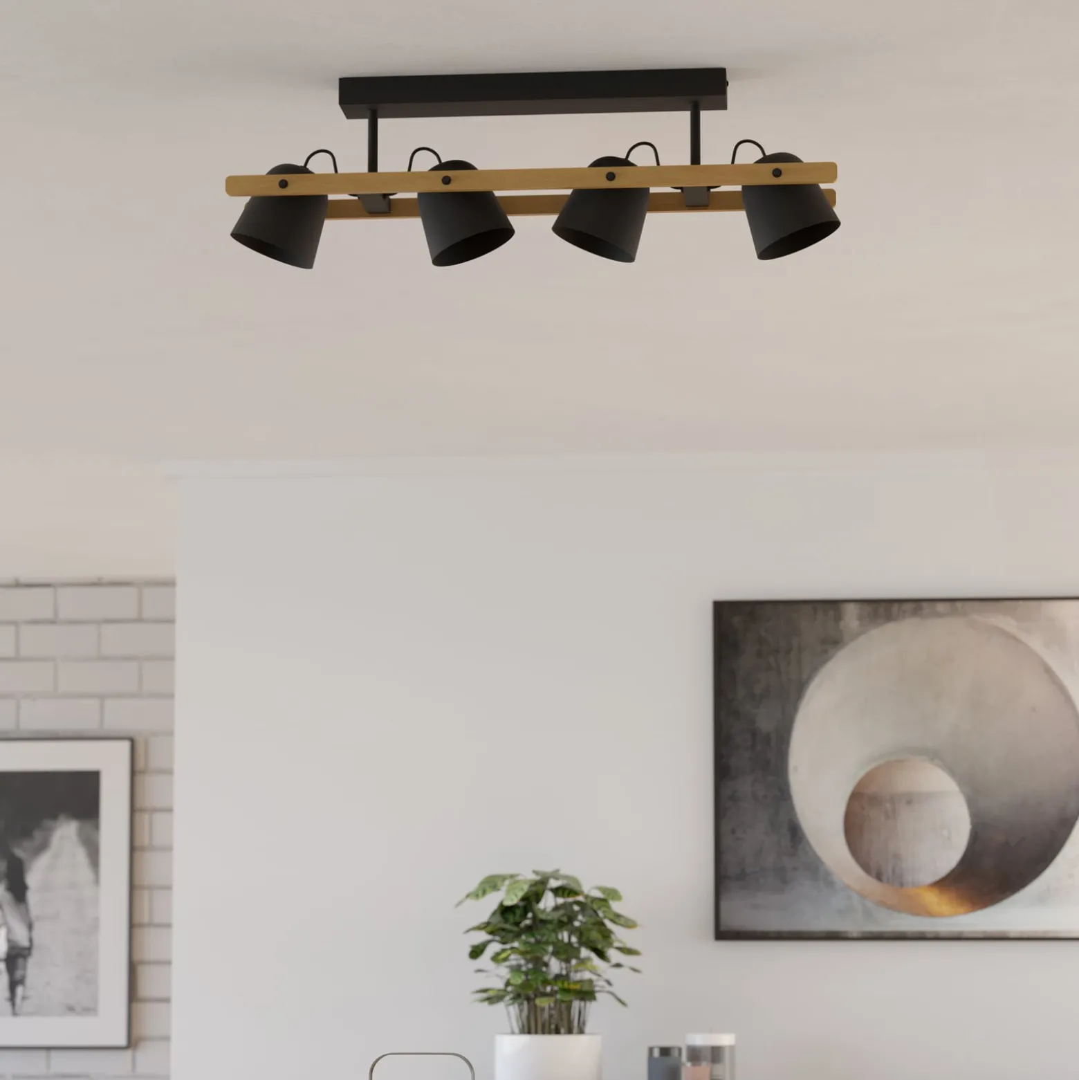 EGLO connect LED-Deckenleuchte Hornwood-Z, 4-fl., schwarz