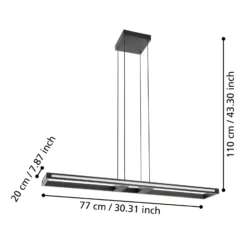 EGLO connect LED-Hängeleuchte Savilanas-Z, 116 cm, schwarz