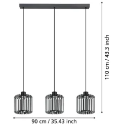 EGLO connect LED-Hängeleuchte Ginestrone-Z, 3-fl., schwarz
