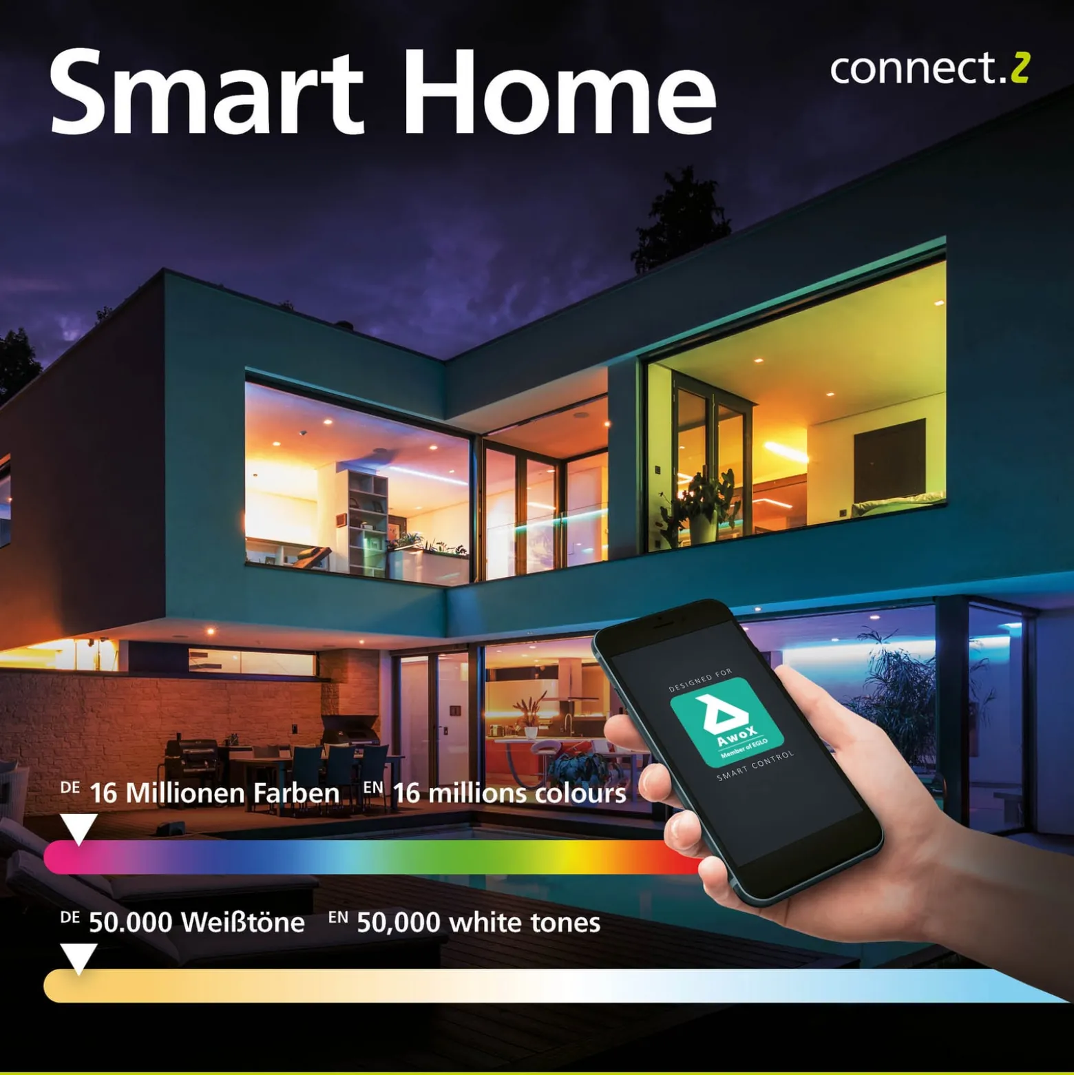 EGLO connect Salobrena-Z LED-Deckenlampe, 120x10cm, schwarz