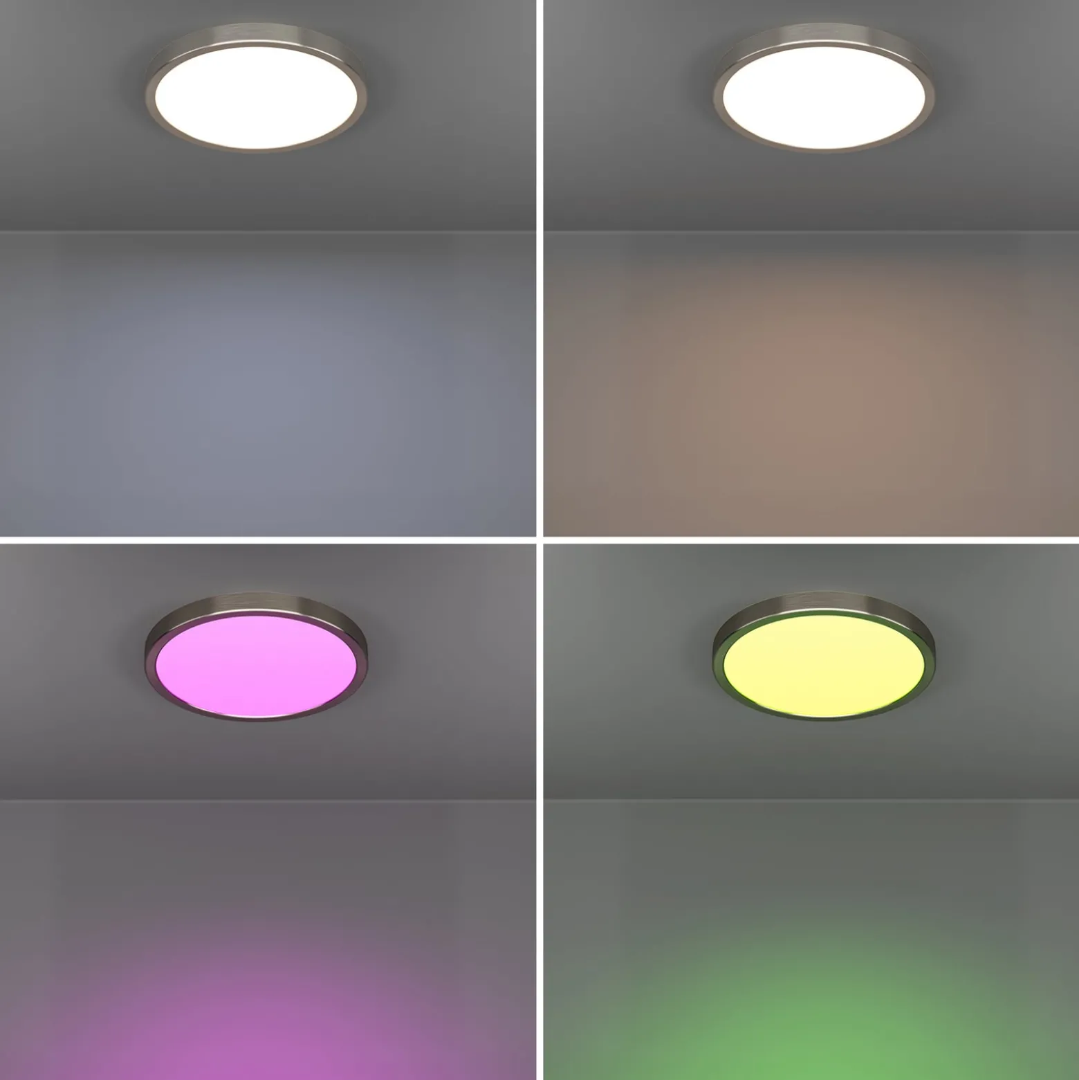 EGLO connect Smart-LED-Aufbauleuchte Fueva 6-Z, grau, Ø 27cm
