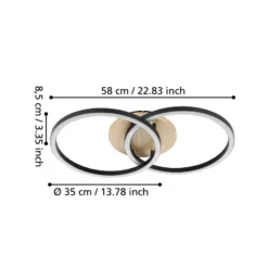 EGLO connect Smart-LED-Deckenlampe Lomaltas-Z, 58cm, 3800lm