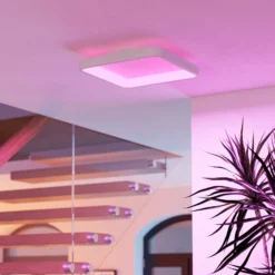 EGLO connect Smart-LED Deckenleuchte Loretello-Z, eckig,weiß