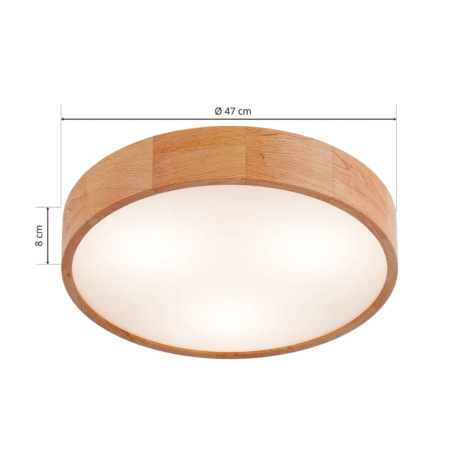 Envostar Deckenleuchte Kerio, Ø 47 cm, Eichenholz natur