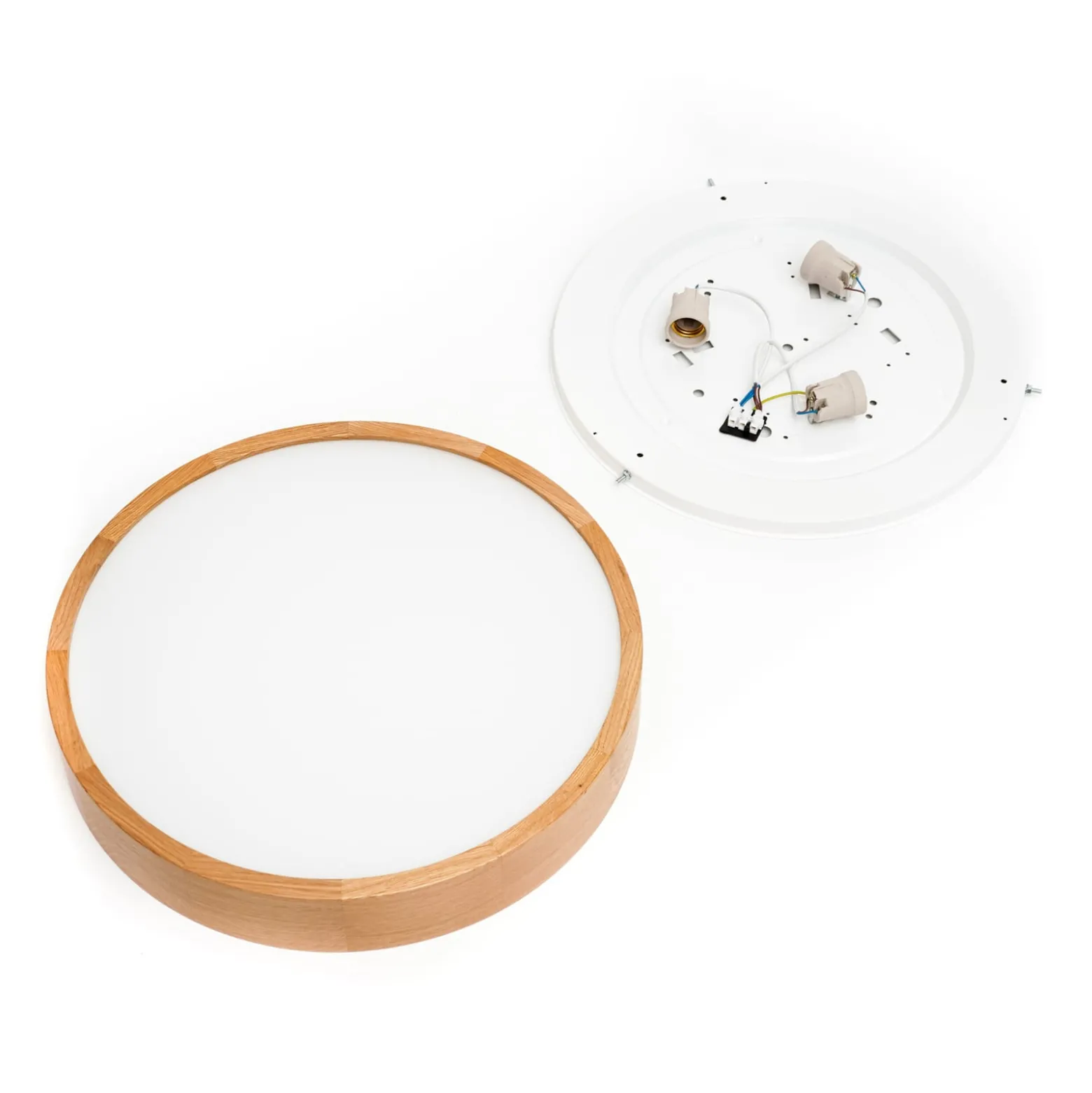 Envostar Deckenleuchte Kerio, Ø 47 cm, Eichenholz natur