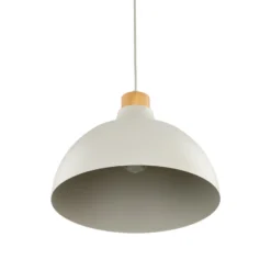 Envostar Hängeleuchte Kaitt, beige, Ø 34 cm, Holzdetail