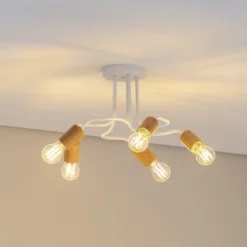 Envostar Joiy Deckenlampe 5-flg verteilt weiß/holz