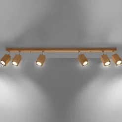 Envostar Peach Puff Deckenspot Holz Quader 6-flg.