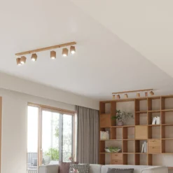 Envostar Peach Puff Deckenspot Holz Quader 6-flg.