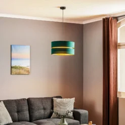 Euluna Duo Hängeleuchte grün/gold Ø40cm 1-flammig