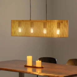 Euluna Hängeleuchte Zofia, goldfarben, Länge 82 cm