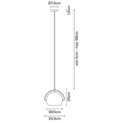 Fabbian Beluga Steel Chrom-Hängeleuchte, Ø 20 cm