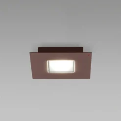 Fabbian LED-Deckenlampe Quarter, braun, Metall, 15 cm