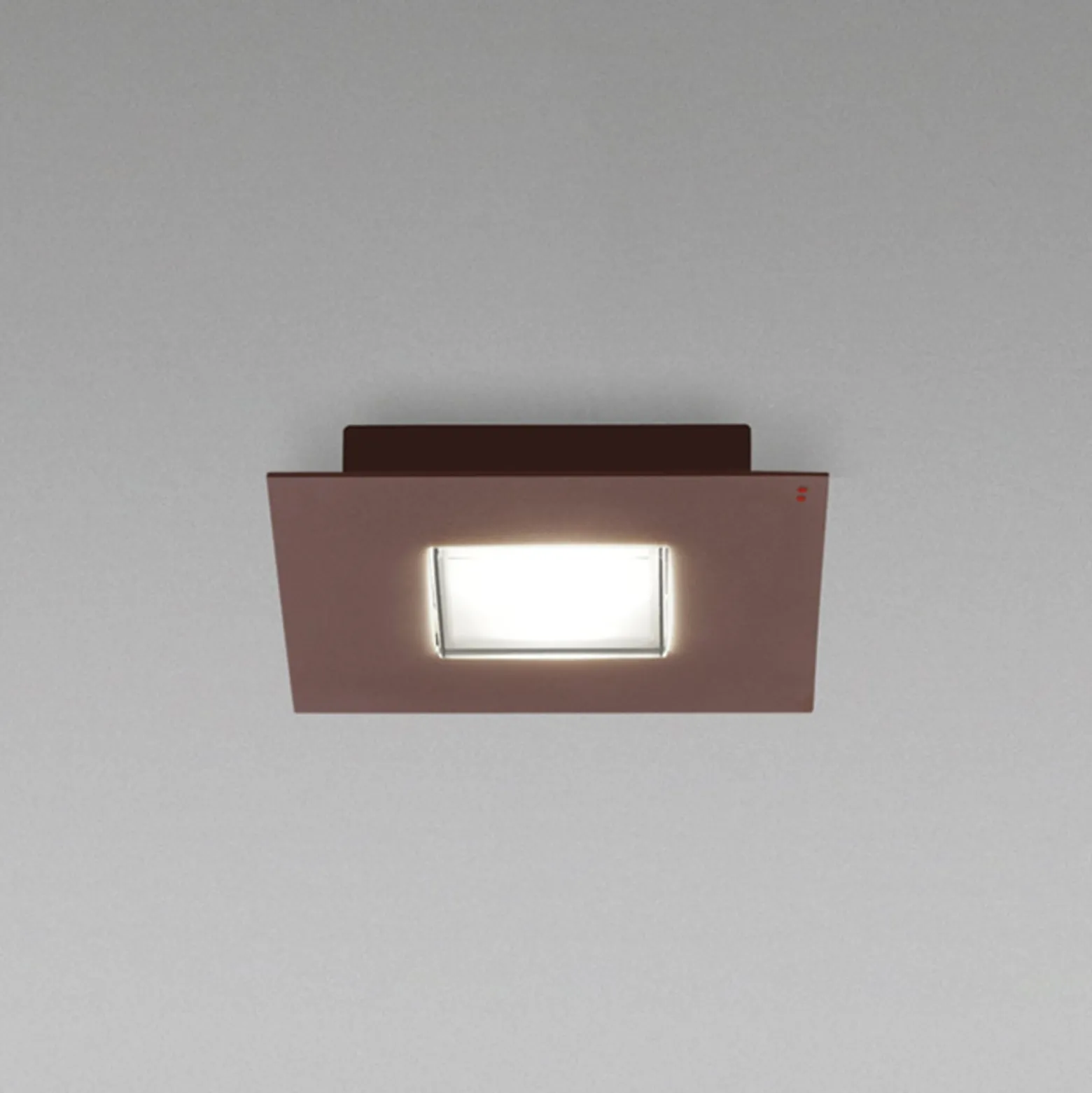 Fabbian LED-Deckenlampe Quarter, braun, Metall, 15 cm