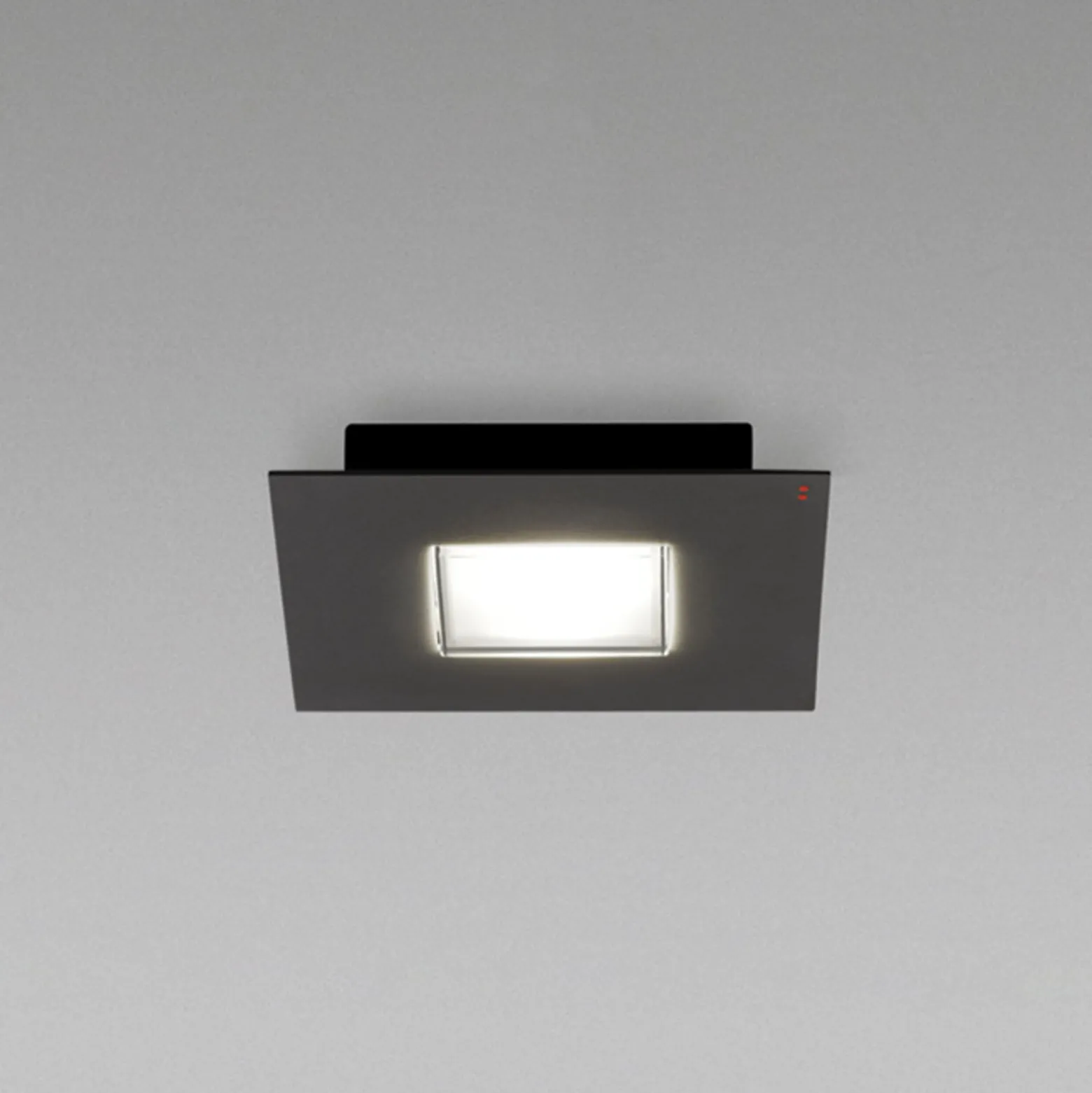 Fabbian Quarter - schwarze LED-Deckenlampe 1flg.