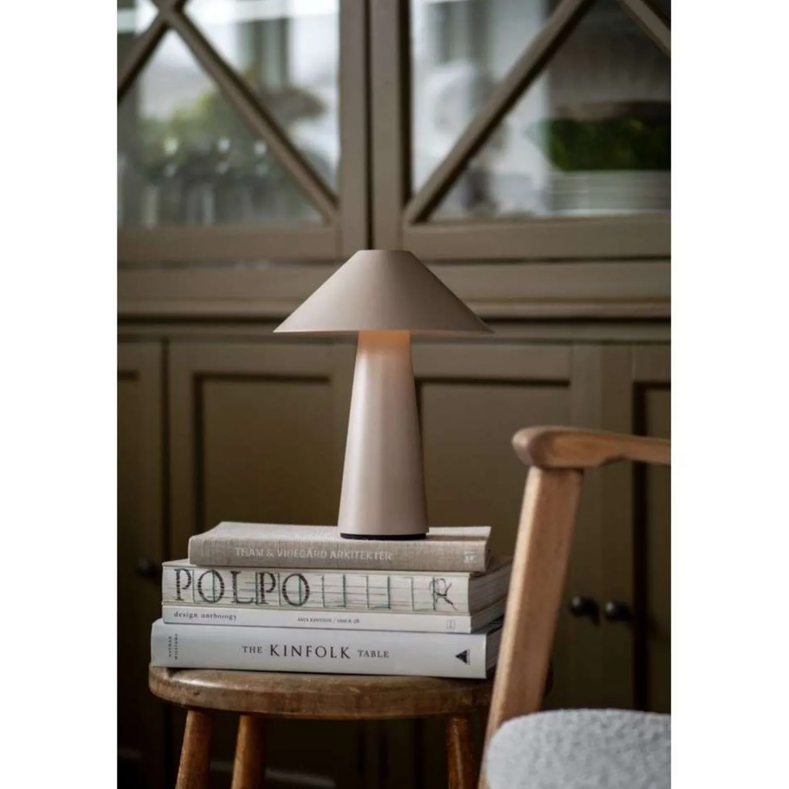 Globen Lighting Akku-Tischlampe Cannes, beige, 26 cm IP44